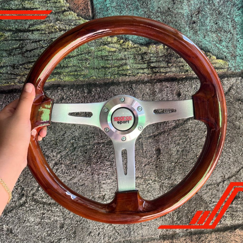 Stir Racing Variousi Spoer Kayu - Stir Kemudi Wood Momo Variousi Mobil Racing