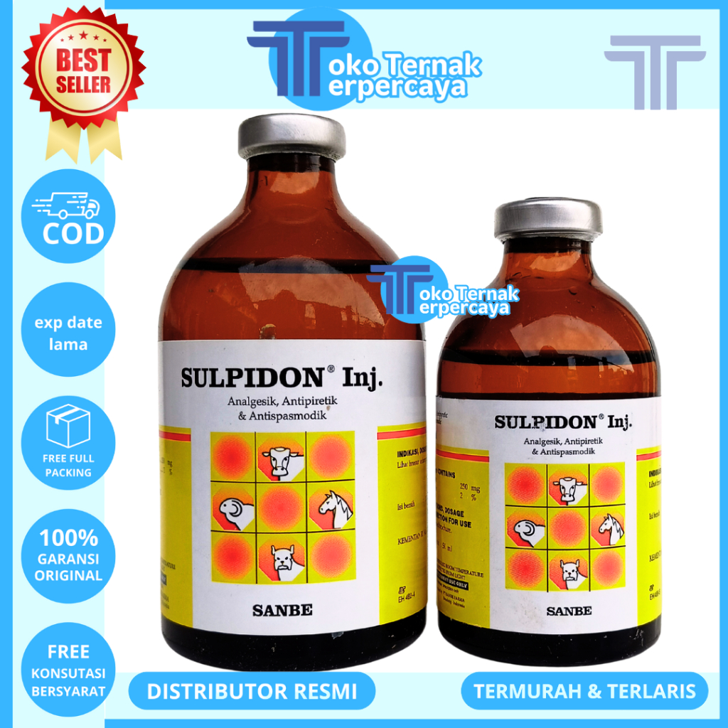 SULPIDON 100ML DAN SULPIDON 50ML - Obat Pereda Sakit Hewan Analgesik Antipiretik Antispasmodik
