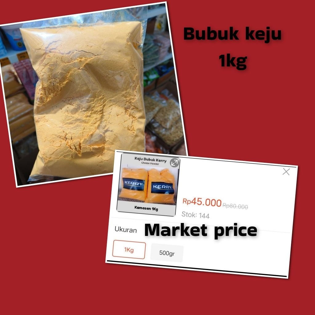 

BUBUK KEJU/TABURAN KENTANG ATAU MAKANAN LAIN /PELENGKAP MAKANAN 1KG
