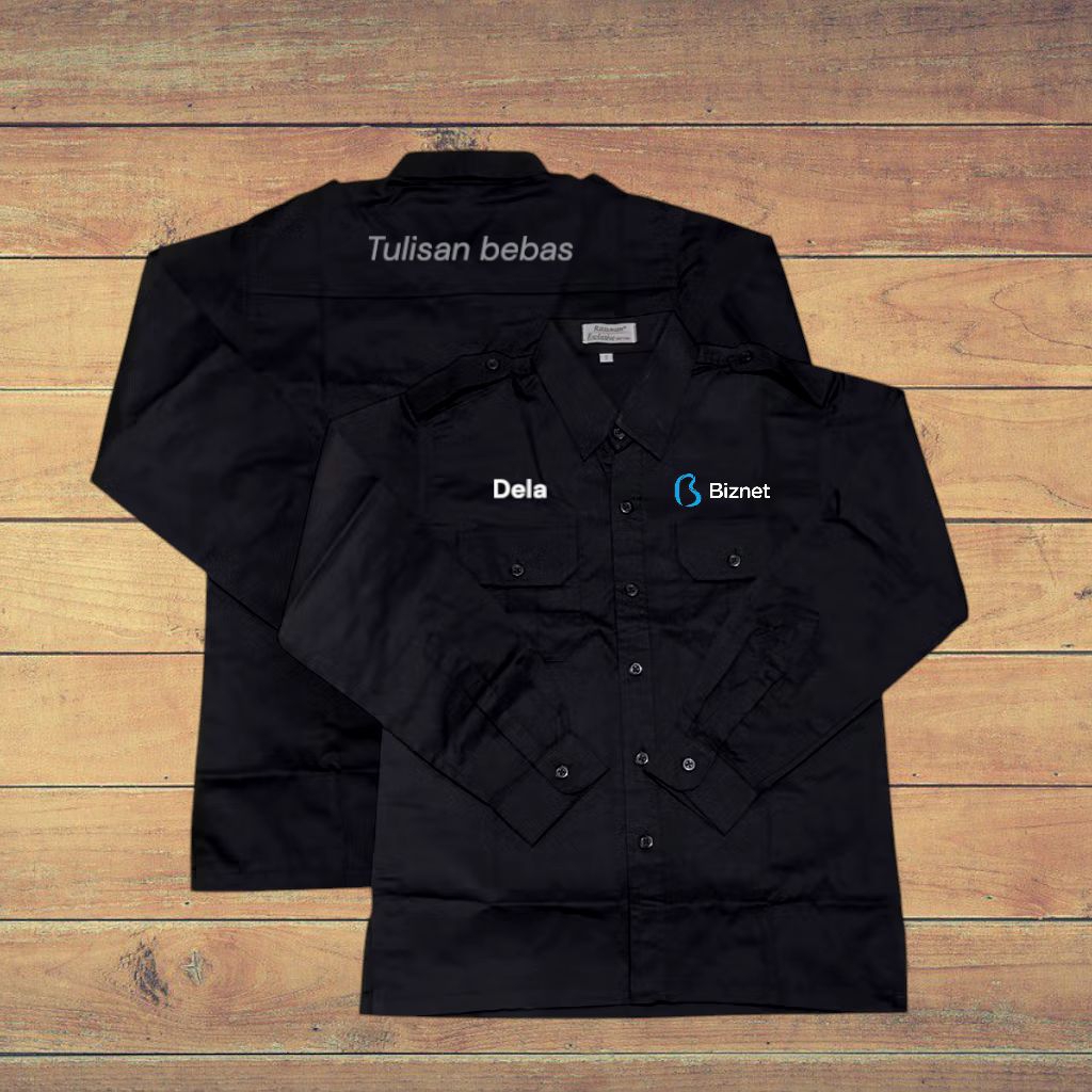 KEMEJA PDH BIZNET COSTUM BORDIR KEMEJA PDH KANTONG DUA PANJANG #biznet