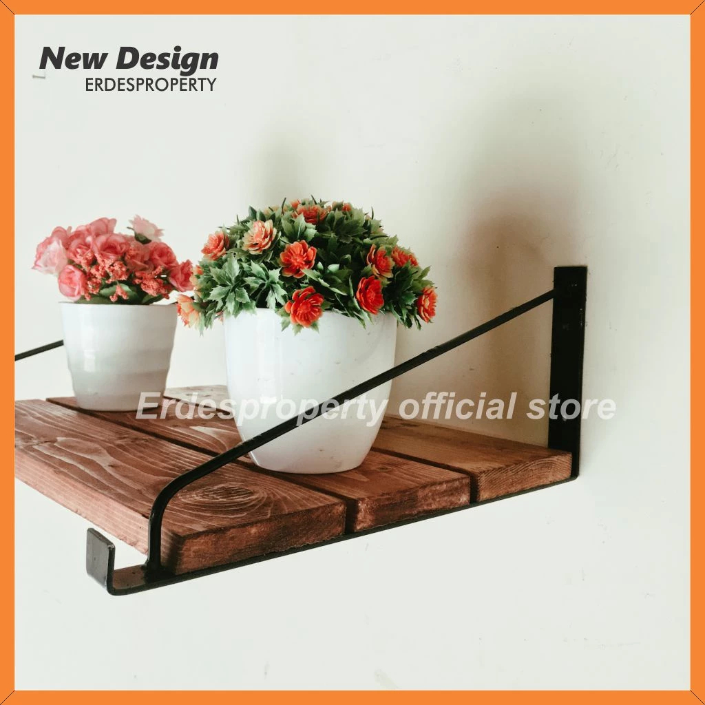 [ COD ] Rak Dinding Ambalan Kayu Kamar Sepatu Gantung Unik Retro Rustik Aesthetic Make Up Kosmetik