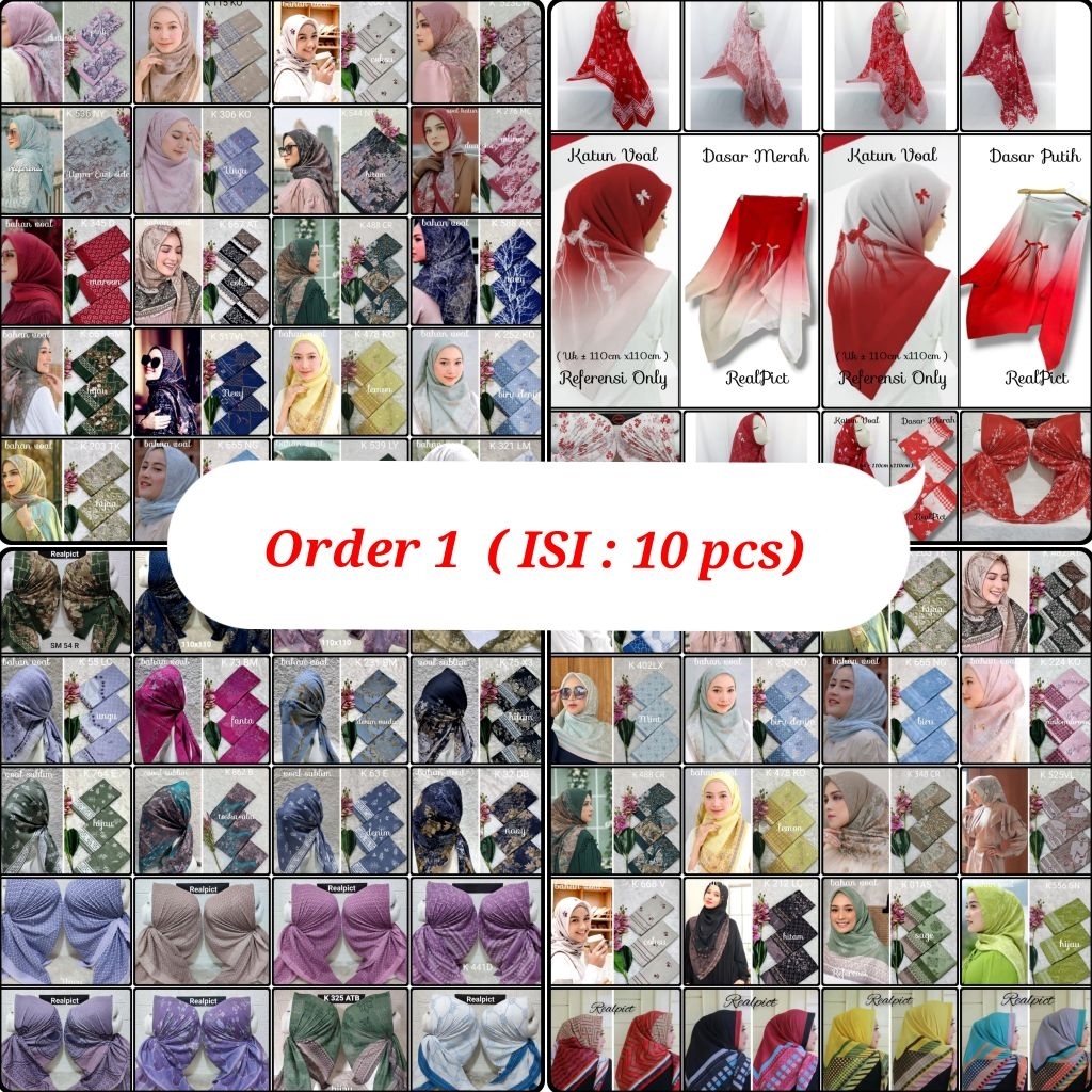 Grosir Jilbab Segiempat Motif Harga Murah