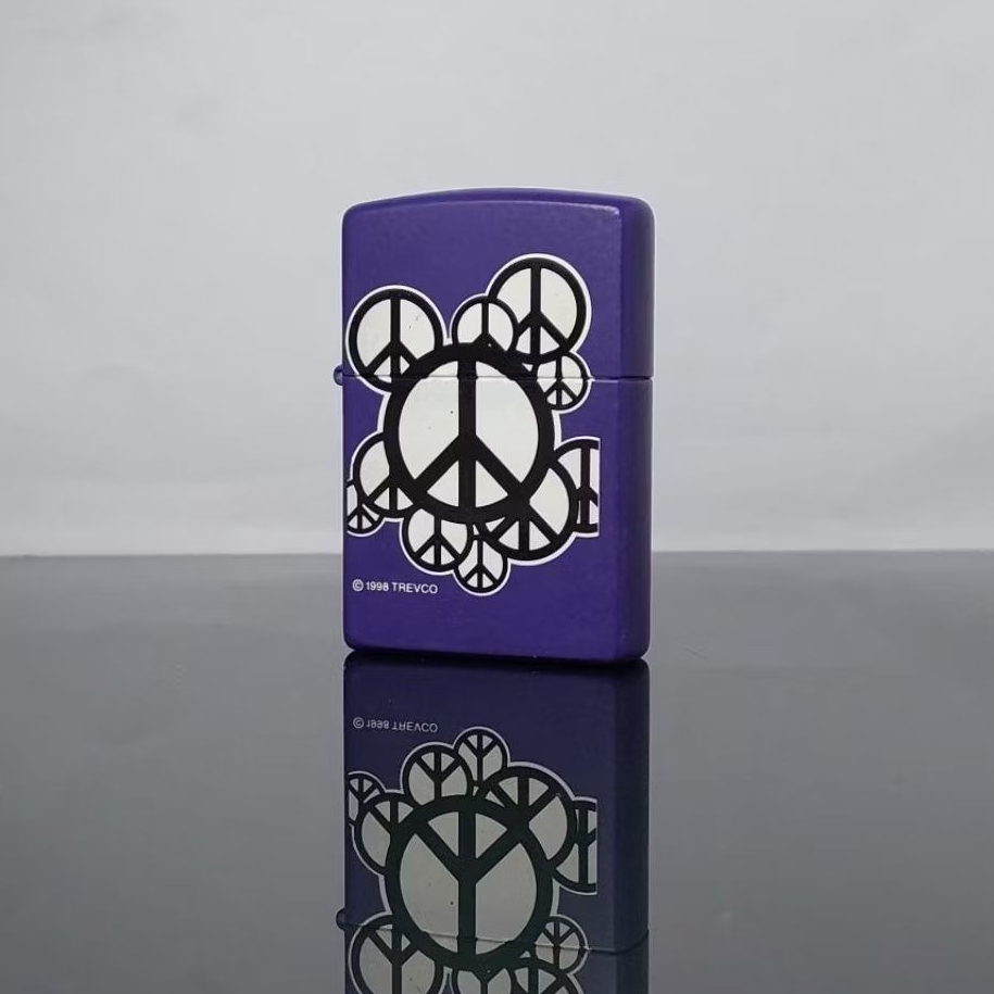 ZIPPO PEACE BY TREVCO PURPLE MATTE OFFICIAL LICENSED PRODUCTTAHUN 1998