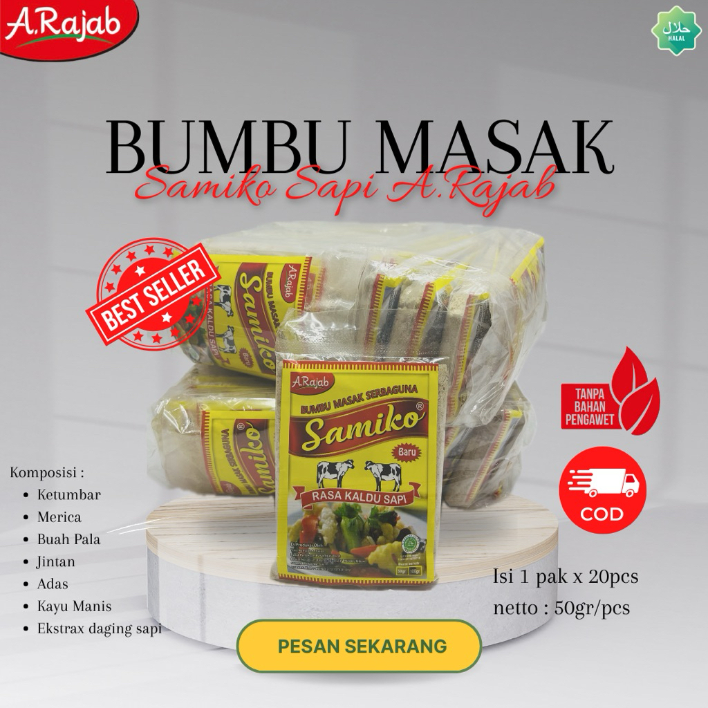 

BUMBU MASAK SERBAGUNA SAMIKO SAPI DAN SAMIKO AYAM 50gr ( 1 PAK )