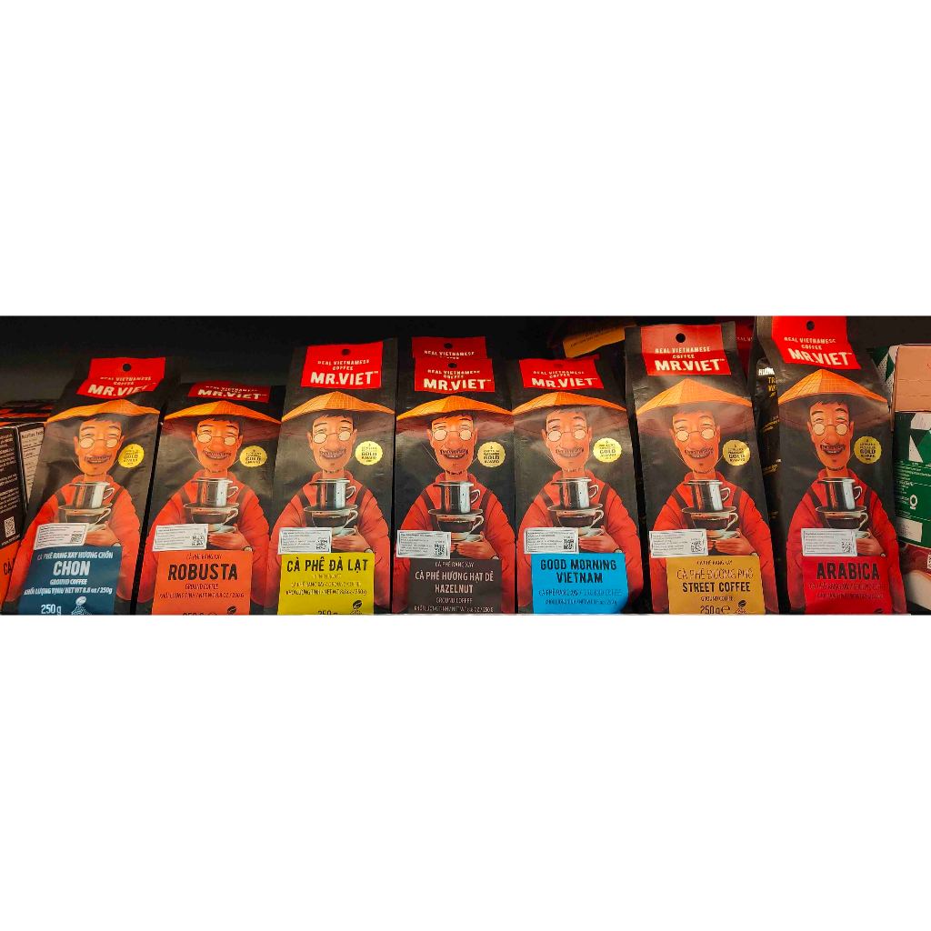 

Kopi Vietnam MR VIET kemasan 250gr Halal Robusta, Hazelnut, Arabica, Chon, Ca Phe Da Lat, Good Morning Vietnam, Street Coffee