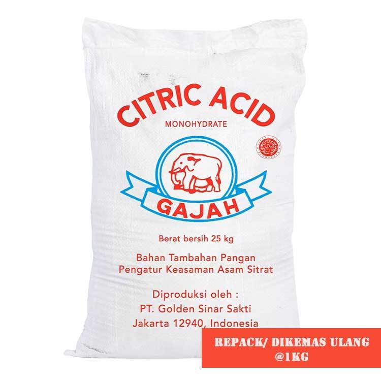 

Citric Acid Asam Sitrat 1Kg Sitrun Citrun 1 Kg Cap Gajah Pengatur Keasaman Food Grade