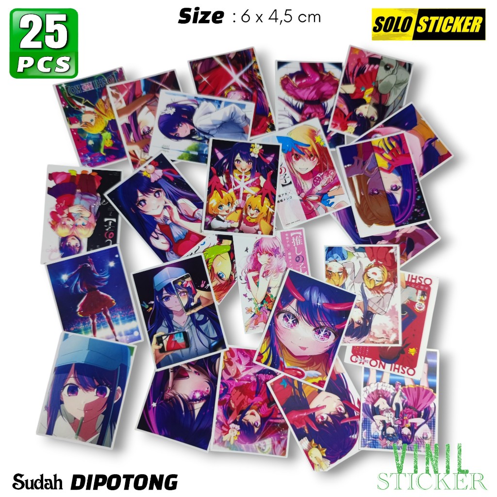 

Sticker Anime Oshi No Ko Vinil 25 pcs Sudah Dipotong