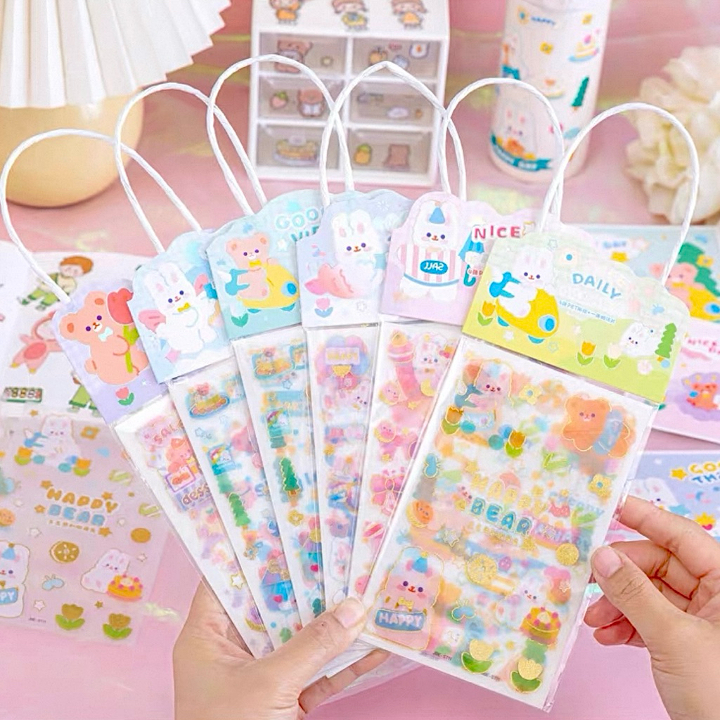 

1 Set Stiker Motif Karakter Kartun Lucu dan Imut / Stiker Dekorasi Aesthetic / Stationary Set Perlengkapan Alat Tulis Sekolah