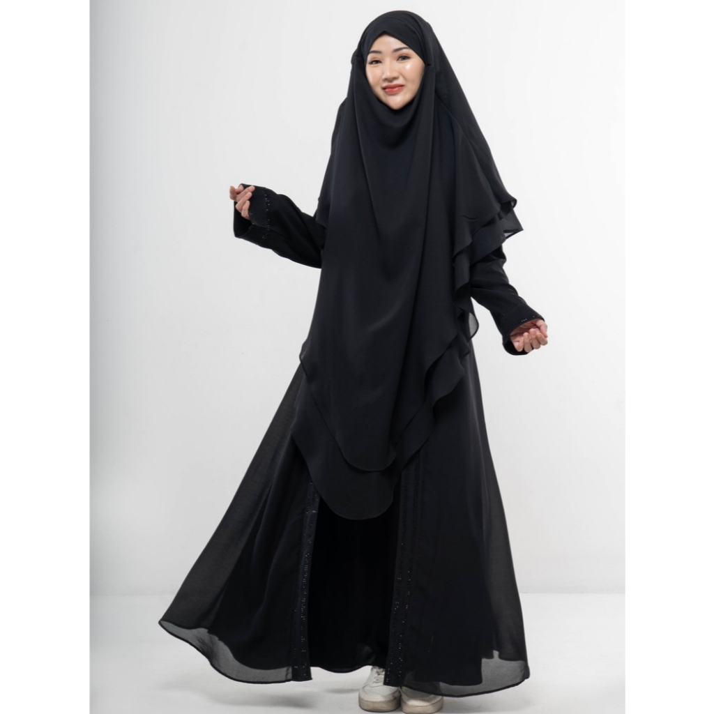 Abaya Wanita Premium 2 Layer Syari Elegan Gamis Muslimah Modern | NAJLA SERIES WIKAZ