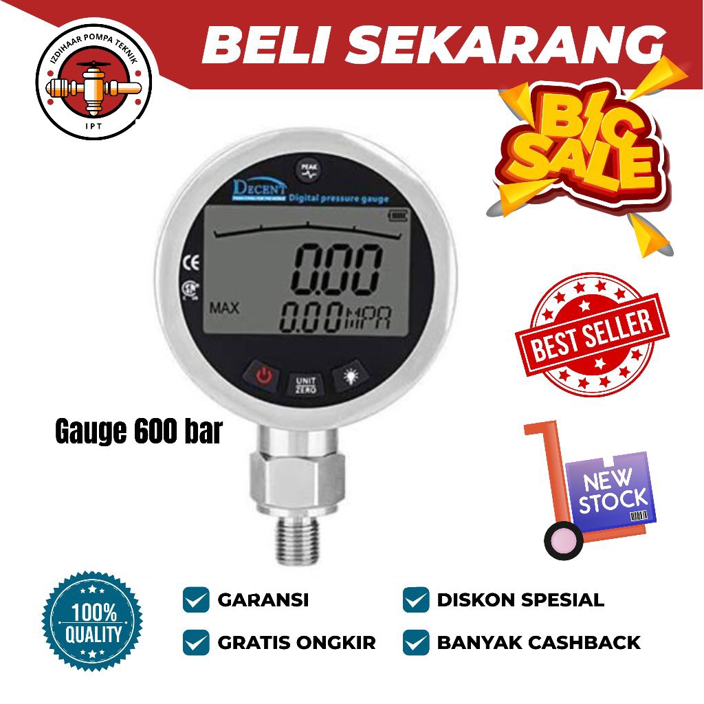 Digital Pressure Gauge 600 Bar Hydraulic Test Pressure Gauge