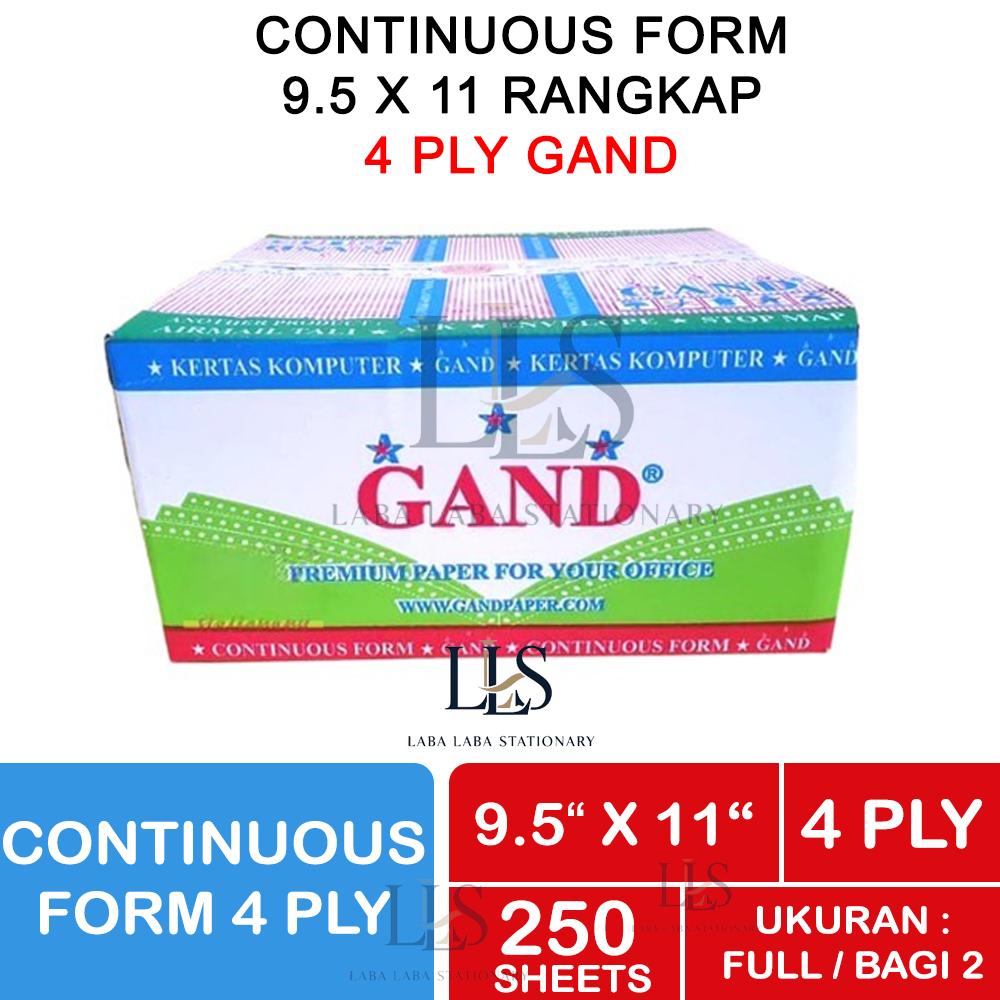 

CONTINUOUS FORM GAND 9.5 X 11 4 PLY NCR FULL BAGI 2 FAKTUR SURAT JALAN KERTAS CONTINOUS FORM RANGKAP 4