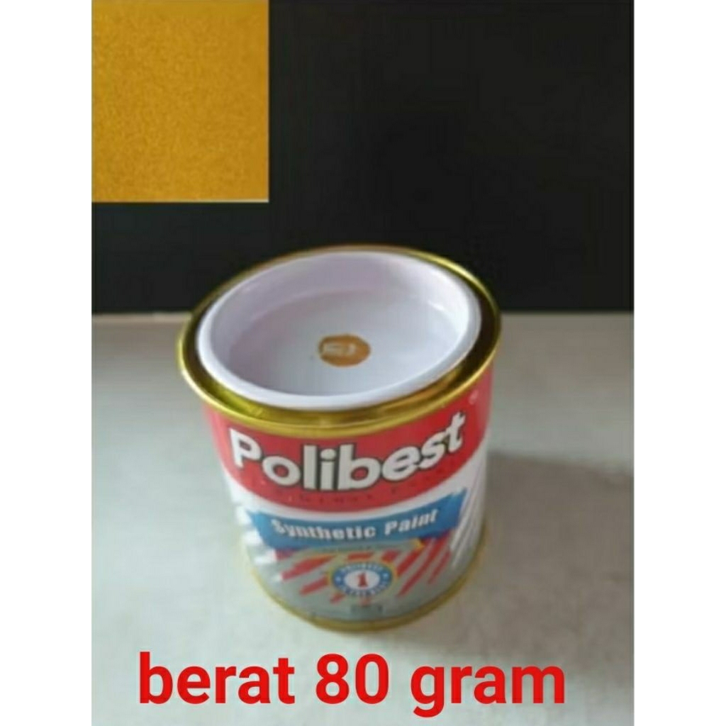 

Cat minyak warna emas/light gold polibest , berat 80 gram