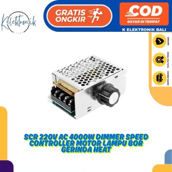 DIMMER SCR 220V AC SCR 4000W DIMMER SPEED CONTROLLER MOTOR LAMPU BOR GERINDA HEAT