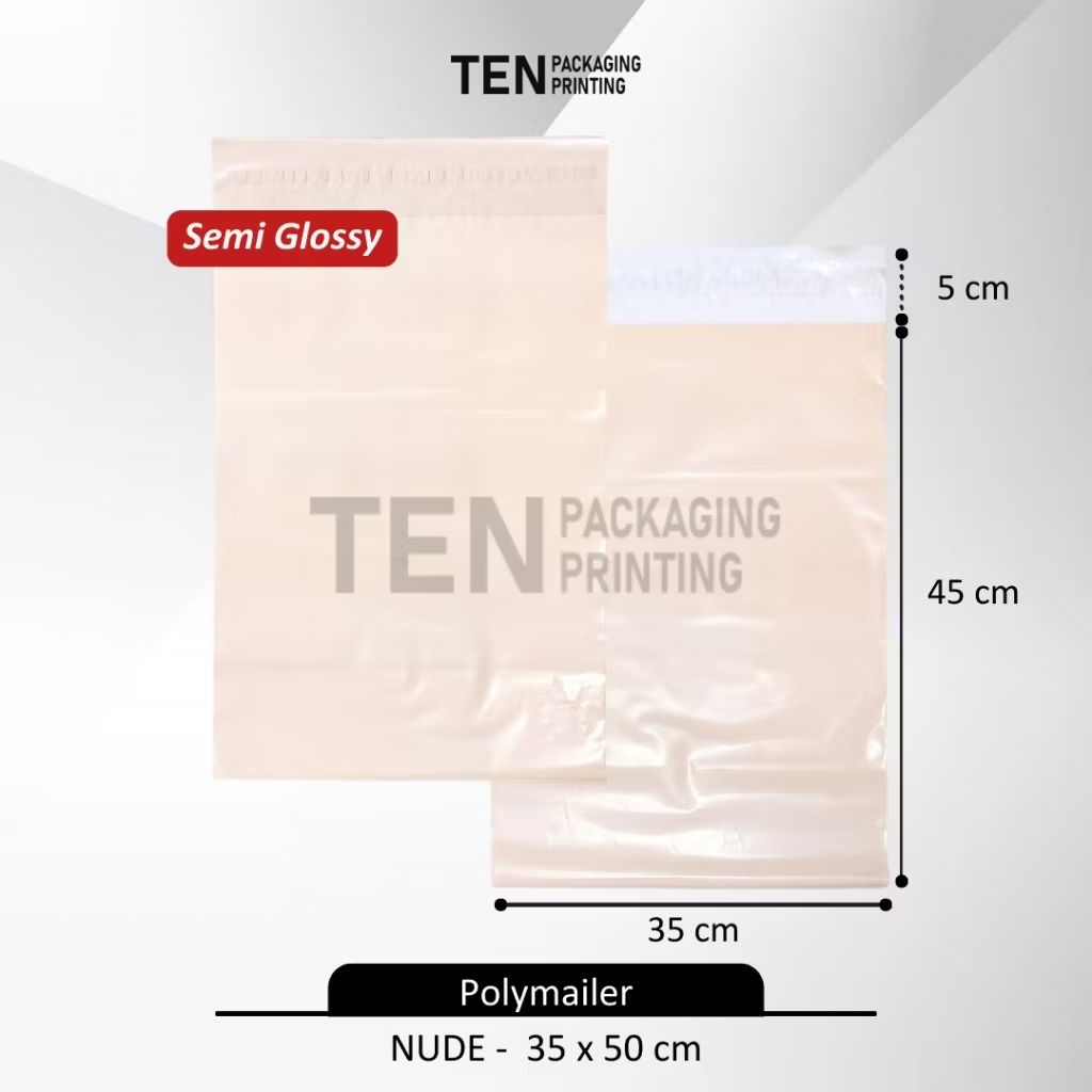 Polymailer 35x45 cm warna Nude semi glossy