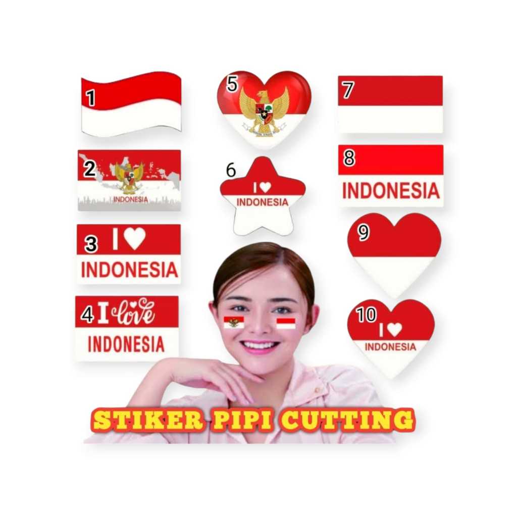 

Stiker Tempelan Merah Putih Gruda I Love indonesia 1 Lembar Isi 32 Pcs