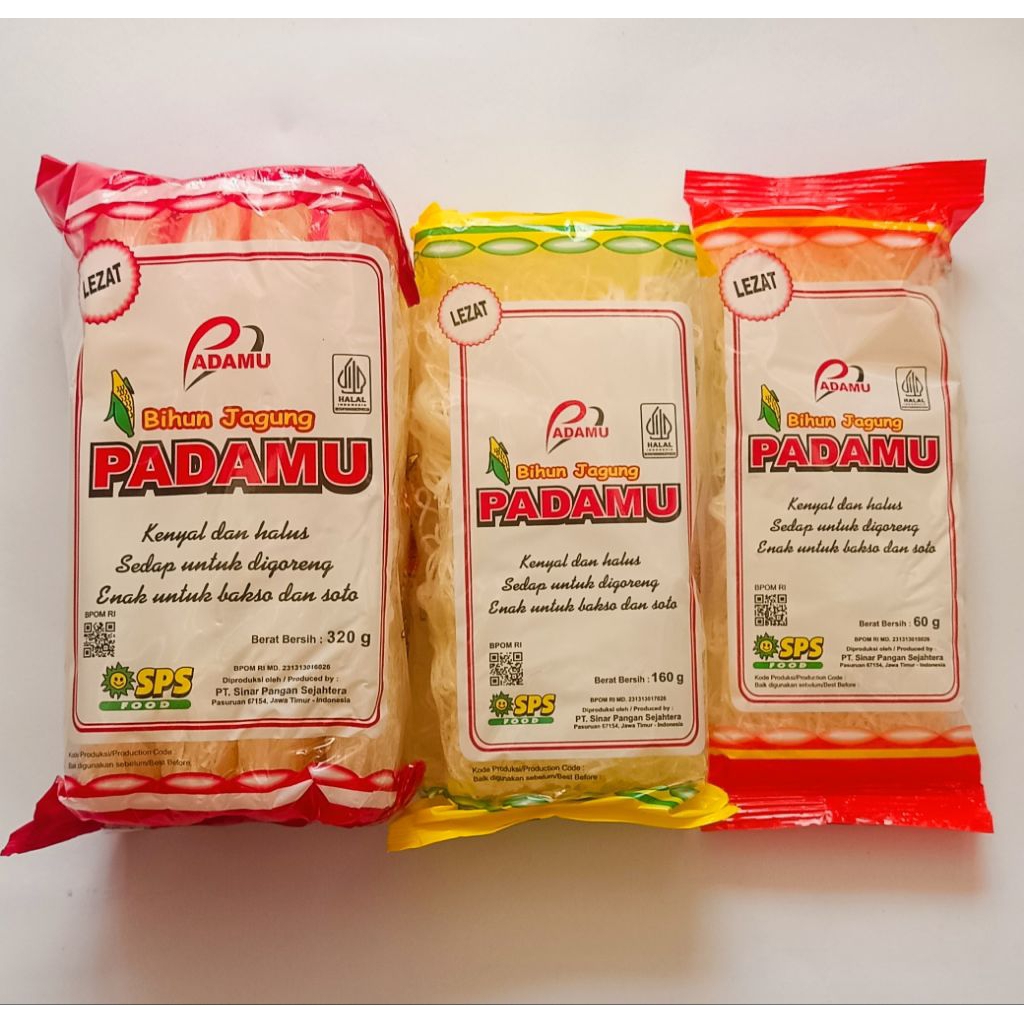 

Bihun Jagung Padamu isi 60gr, 160gr dan 320gr