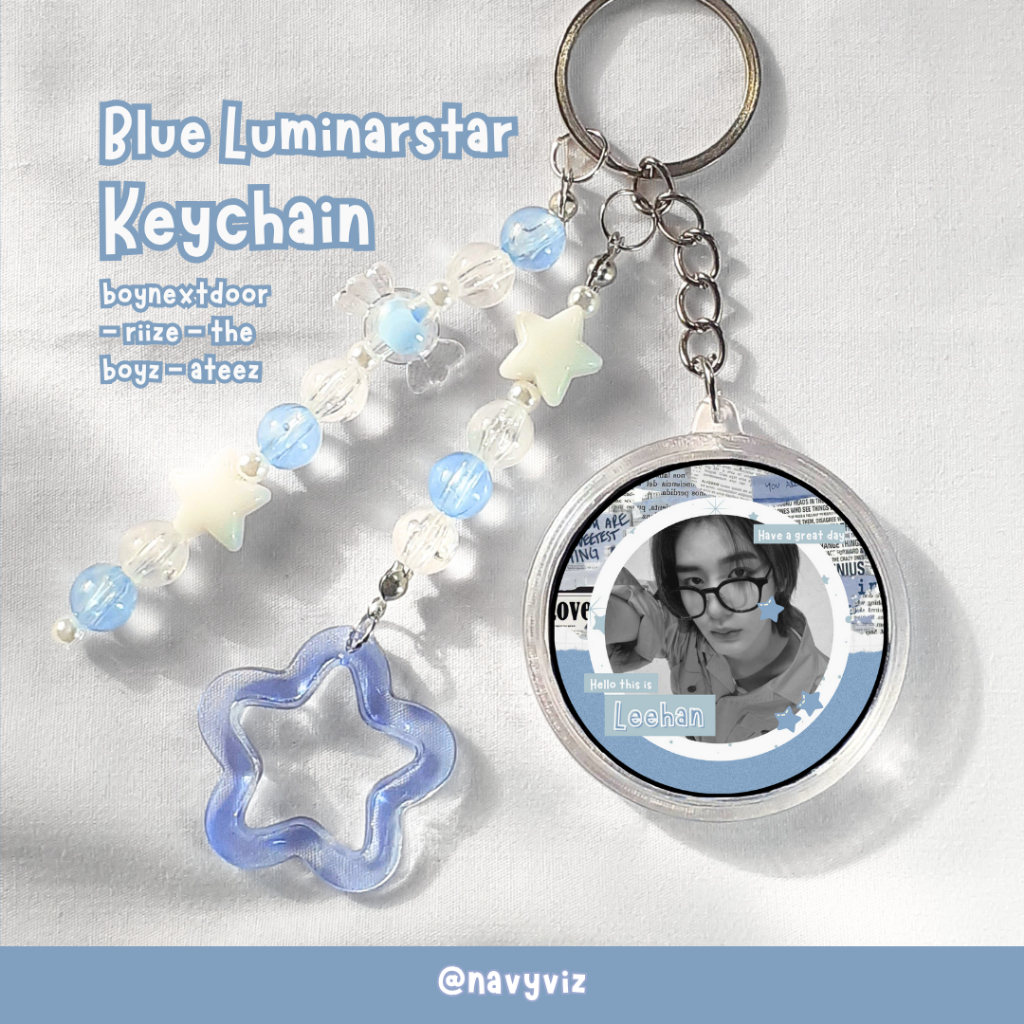 [KEYCHAIN] BOYNEXTDOOR – RIIZE – THE BOYZ - ATEEZ Blue Luminarstar ver. gantungan kunci ganci keyrin