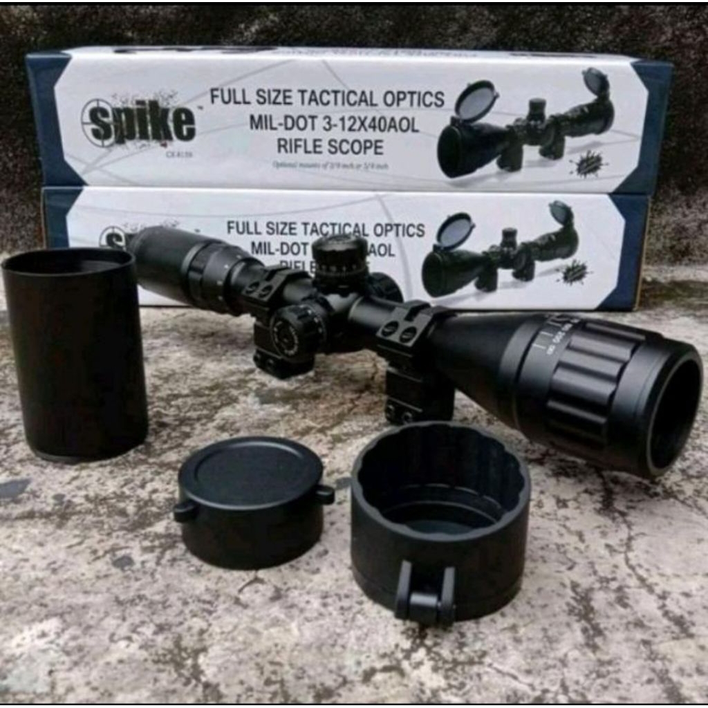 teleskop Teropong Jarak Jauh Spike 3-12x40AOL jernih Tahan getar anti air berkualitas