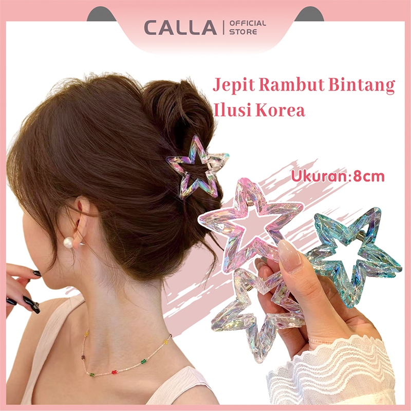 Calla Jepit Rambut Bintang Laser Korea / Jepit Rambut Bintang Besar 8cm / Jepit Rambut Cantik Gadis 