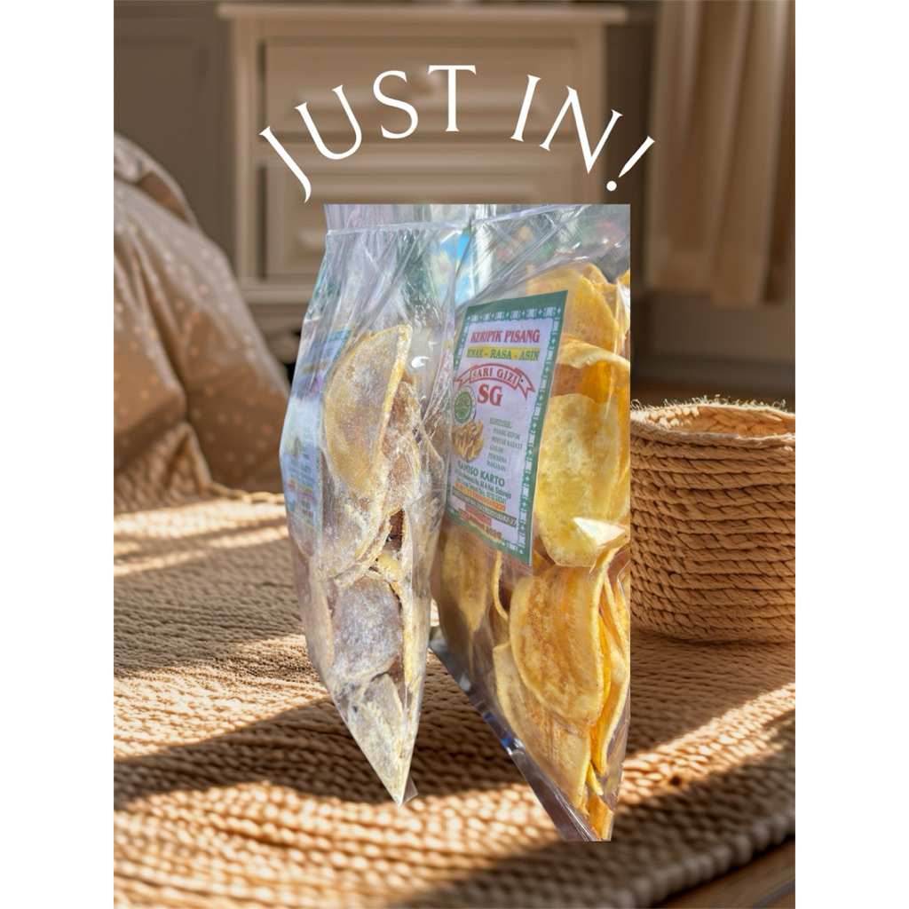 

Keripik pisang asin dengan manis susu