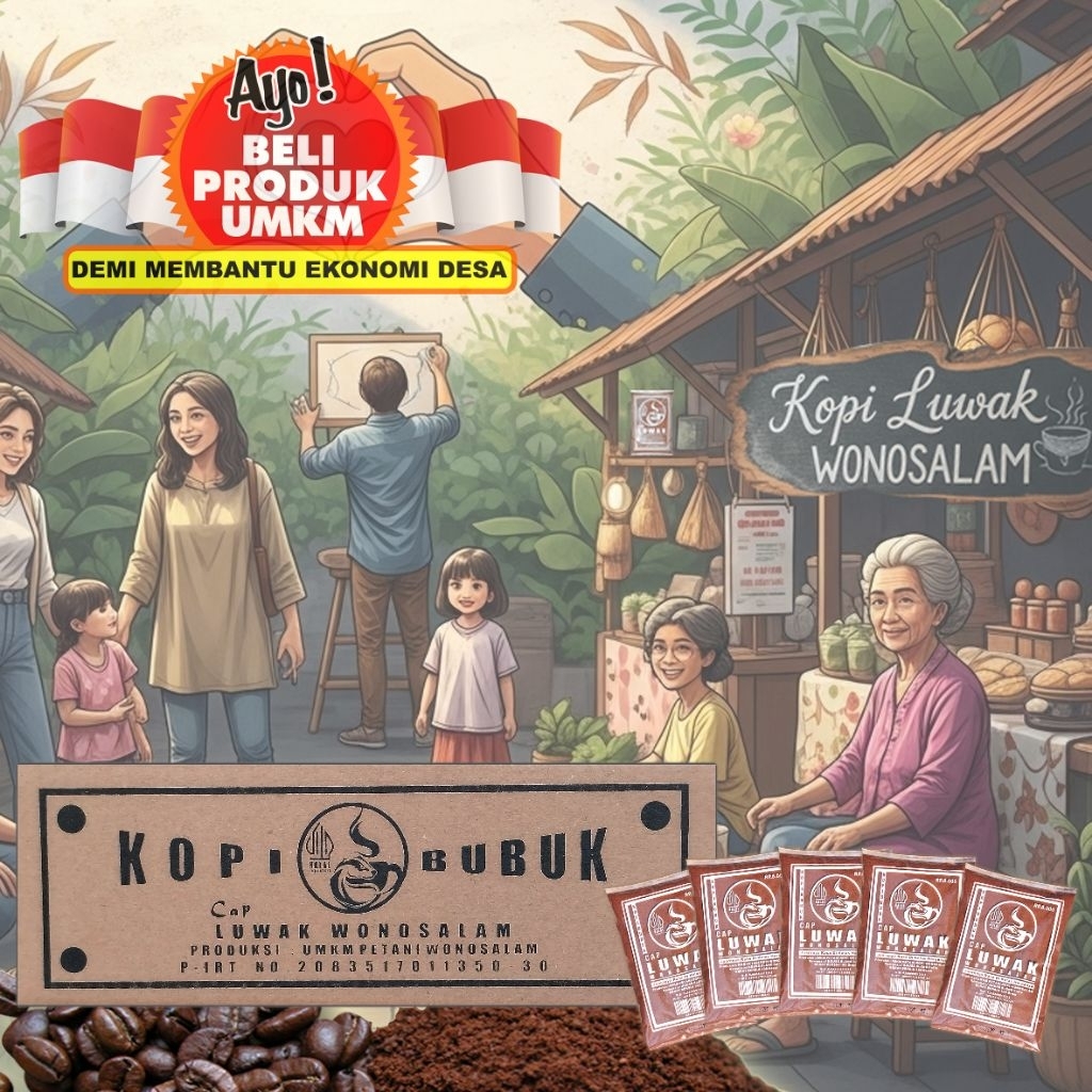 

Kopi Bubuk Luwak Wonosalam (Grosir) 1 DUS 100gram X 20 Pack