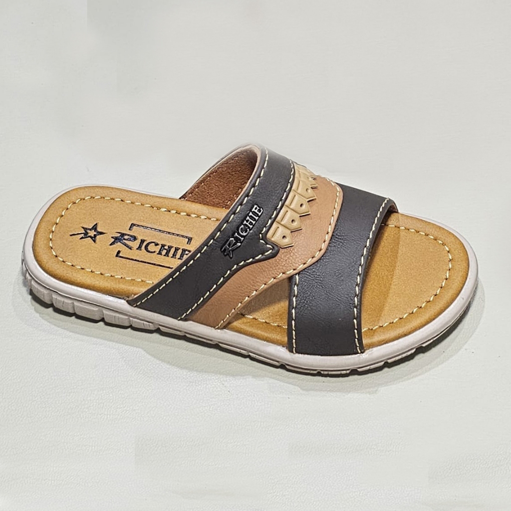 Sandal Selop Anak Laki merk RICHIE Kode 218 - Sendal Kulit Anak Cowok Anti Slip Dan Nyaman