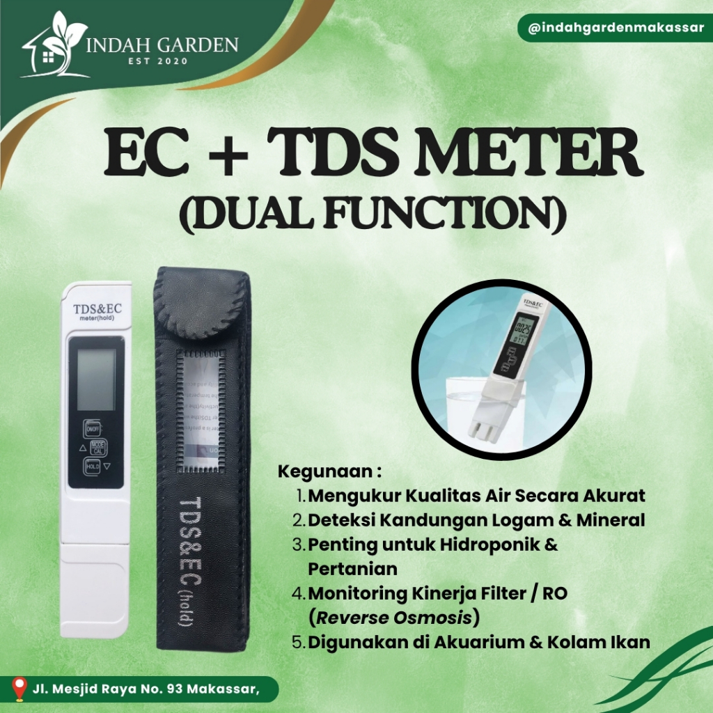 EC & TDS Meter (Dual Function) (Pengukur Logam dalam Air)