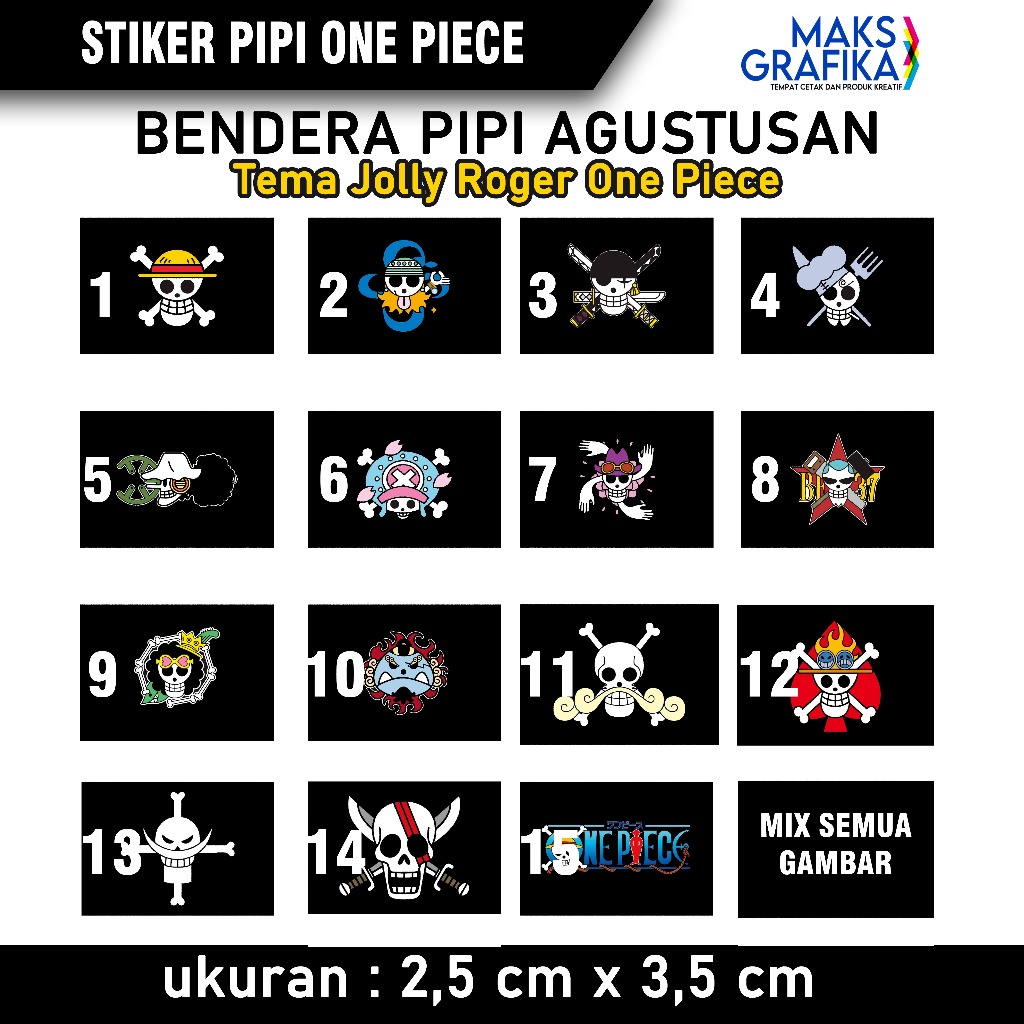 

Bendera Pipi One Piece - Tema Jolly Roger Kartun
