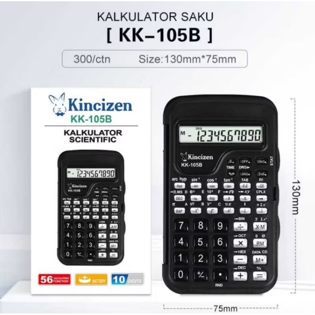 

TERMURAH‼️KALKULATOR SCIENTIFIC KINCIZEN KK-105B / 10 DIGIT