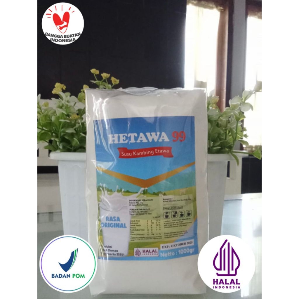 

Susu Kambing Etawa HETAWA99 BPOM Rasa Original 1000gr I Susu Kambing Etawa Sehat Murah Berkualitas