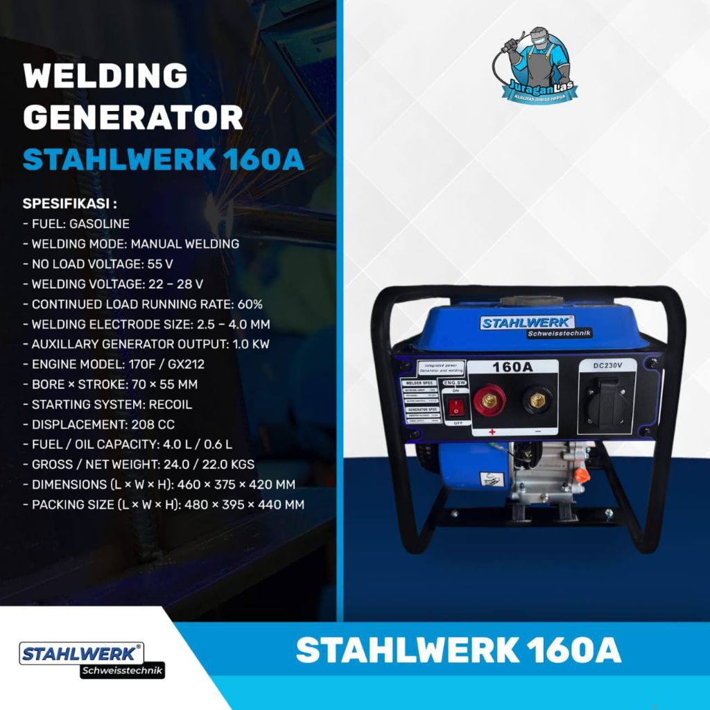 WELDING GENERATOR GENSET LAS STAHLWERK 160A