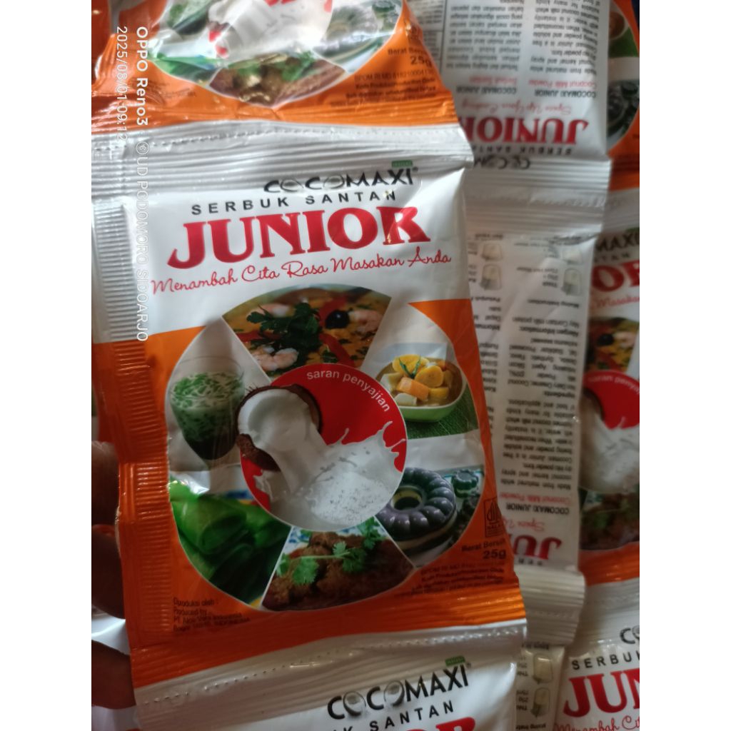 

Cocomaxi santan kelapa bubuk junior renteng isi 10 atau 5 pcs