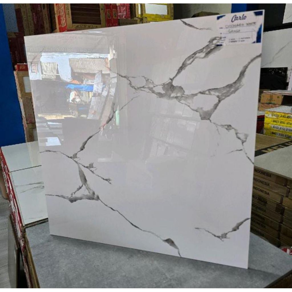 granit lantai putih marmer 60x60 - CHICAGO WHITE