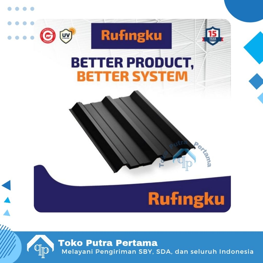 Rufingku Atap HITAM upvc tebal 15mm