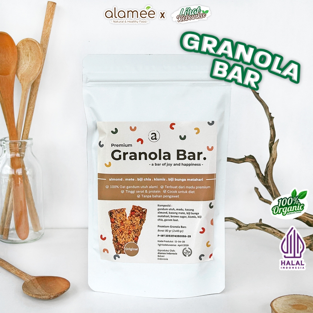 

ALAMEE Cemilan Sehat Granola Bar - Original Snackbar Diet Healthy Snack Camilan 80gr LIHAT KEBUNKU
