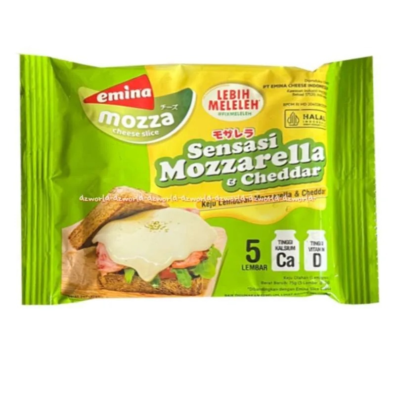 

Emina Cheese Slice Mozza 5 Lembar / Keju Slice Mozarella Emina / Emina Mozarella