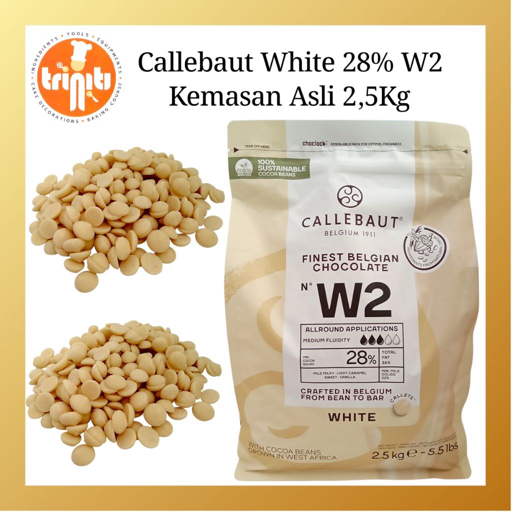 

Callebaut Coverture White W2 28% Kemasan Asli 2,5Kg