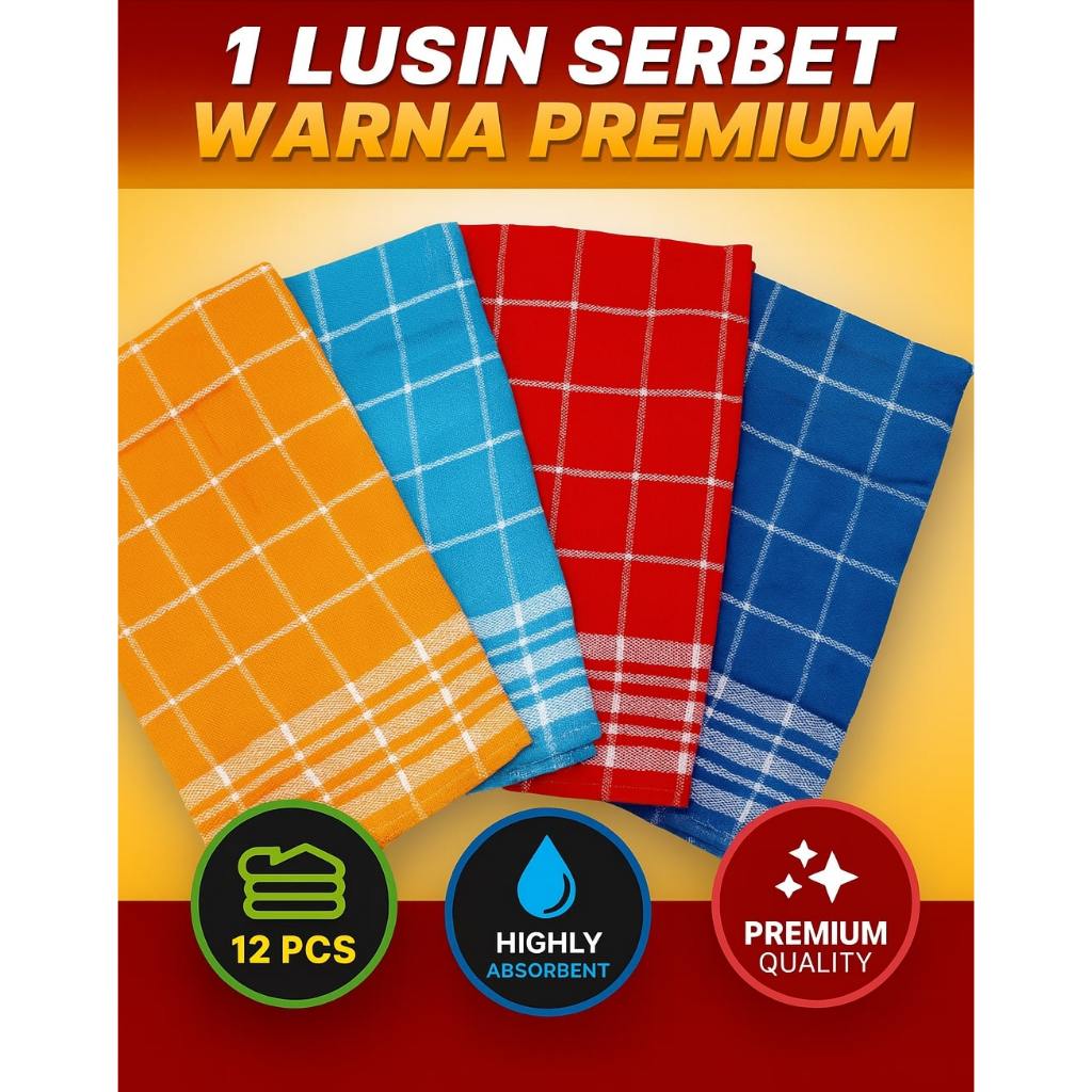 SERBET WARNA 1LUSIN LAP SERBET SERBAGUNA