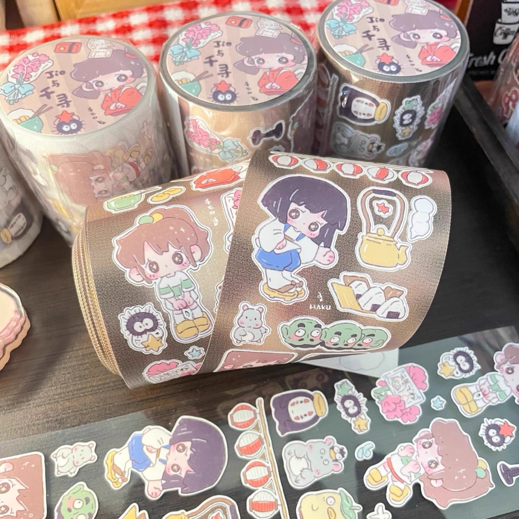 

[30cm] Ghibli Spirited Away animasi share sticker roll - stiker dekorasi jepang bujo journaling jurnal