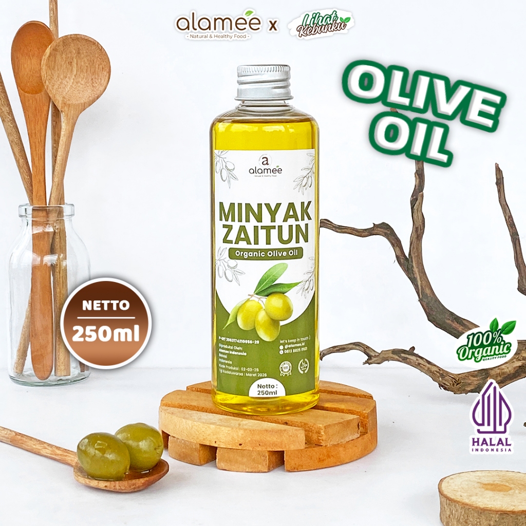 

ALAMEE Minyak Zaitun Olive Oil Untuk Diminum Extra Virgin Organic Organik Murni Masak EVOO 250ml LIHAT KEBUNKU
