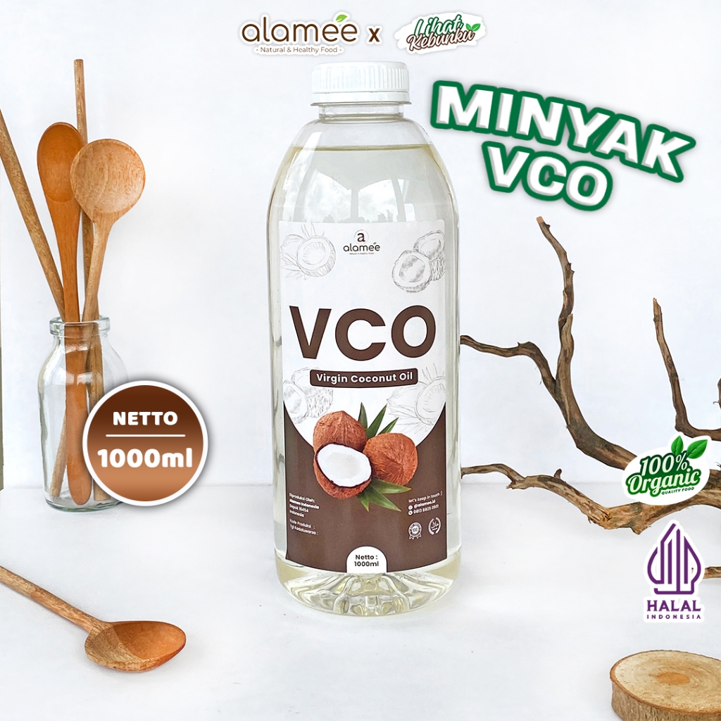 

ALAMEE Minyak VCO Kelapa Extra Virgin Coconut Oil Murni Asli Dapat Diminum Organik Masak 1 Liter LIHAT KEBUNKU