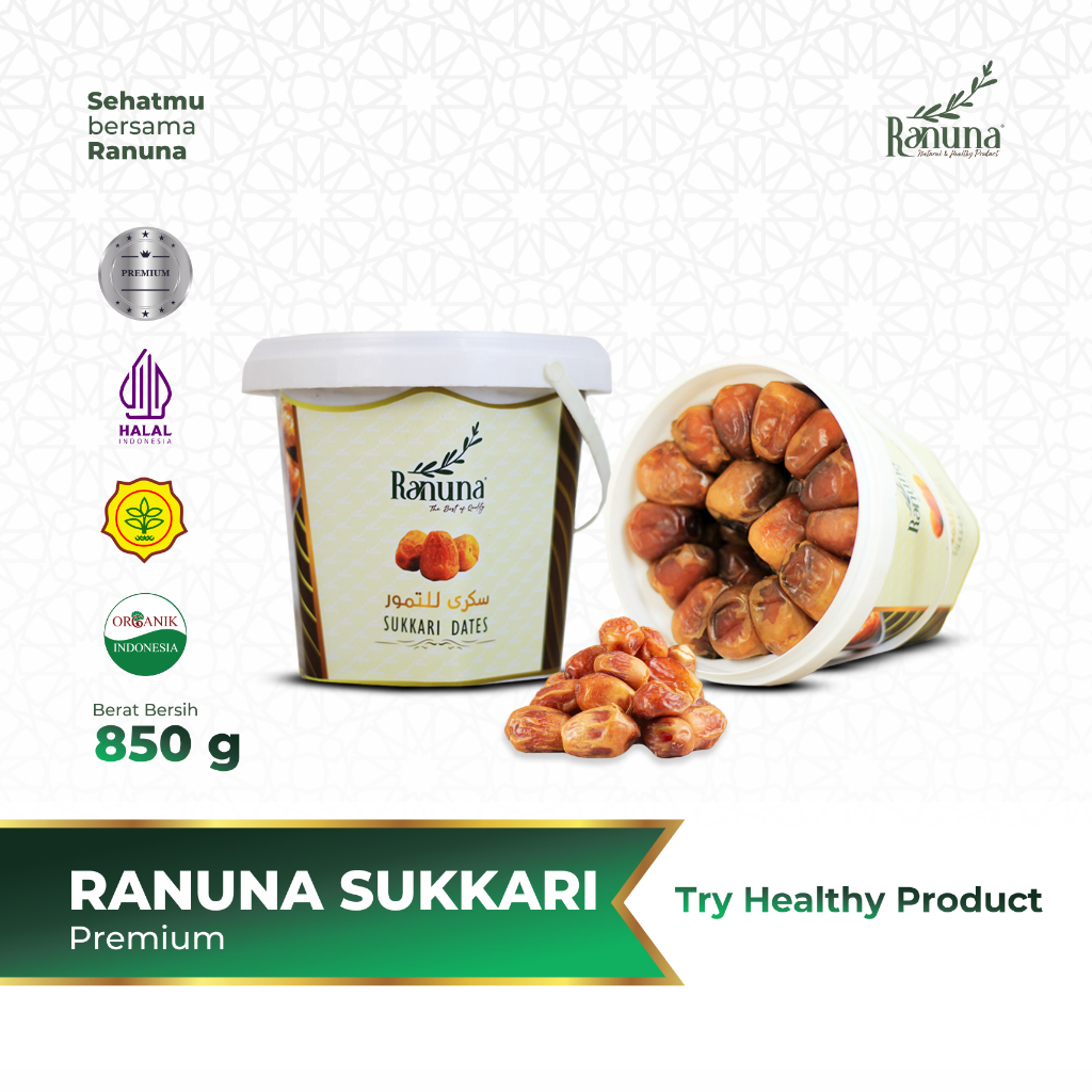 

Ranuna - Kurma Sukari Ember 850 Gram Premium Organic High Quality