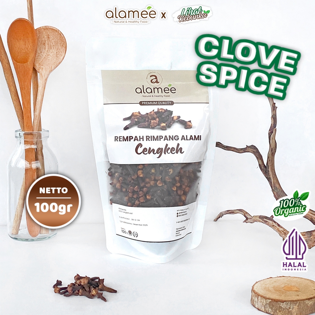 

ALAMEE Cengkeh Rempah Kering Organik Cloves Rimpang Organik Bumbu Seasoning Masakan Masak 100gr LIHAT KEBUNKU
