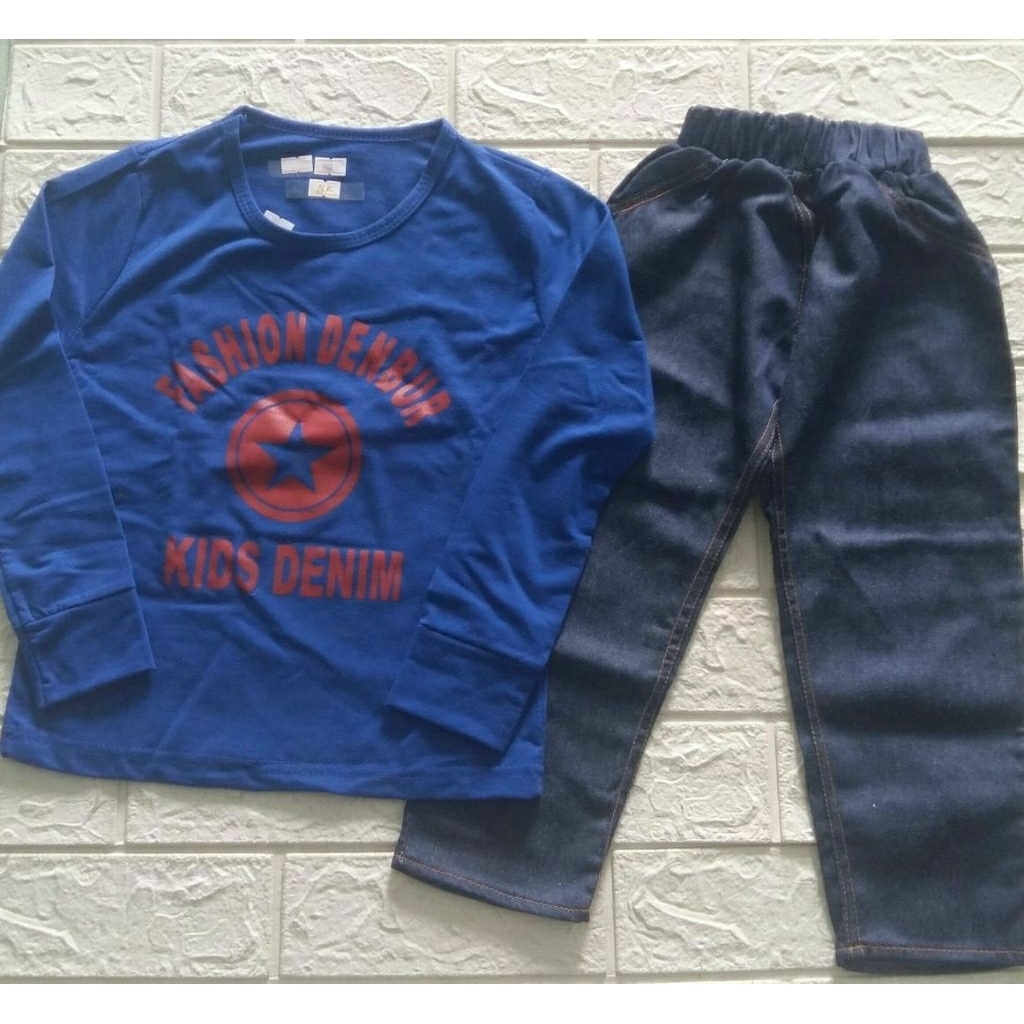 setelan anak kaos pjg KIDS DENIM