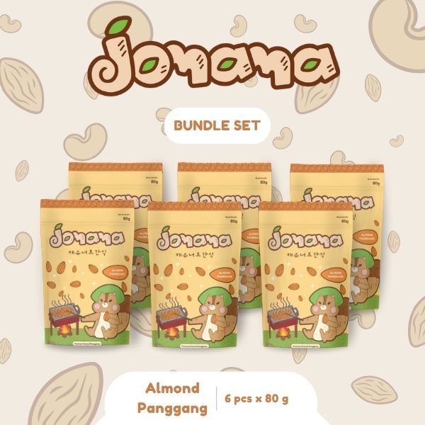 

Jomama - BUNDLE 6pcs Kacang Mede Rasa Almond Panggang 80gr Snack Cemilan Jajanan