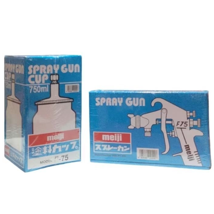 SPRAY GUN TABUNG BAWAH 750 MEIJI F-75 ALAT CAT SEMPROT ANGIN COMPRESOR 750CC F75