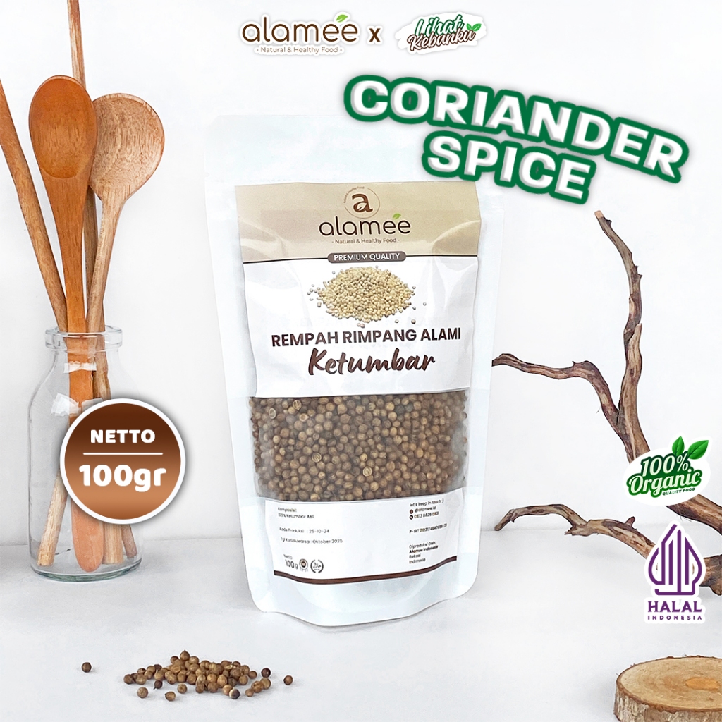 

ALAMEE Ketumbar Organik Coriander Seed Biji Rempah Rimpang Alami Bumbu Seasoning Masakan Masak 100gr LIHAT KEBUNKU