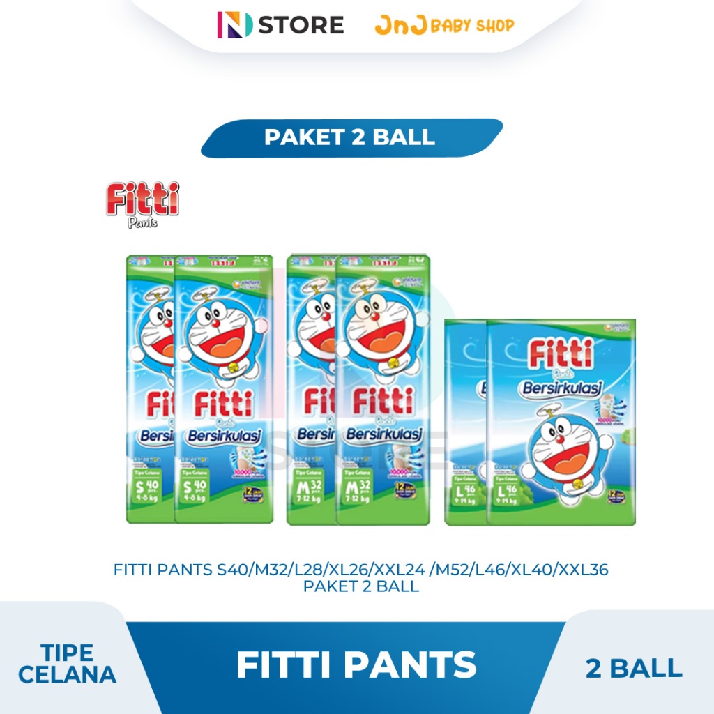 FITTI PANTS S40/M32/M52/L28/L46/XL26/XL40/XXL24/XXL36 2 BALL/PACK TIPE CELANA