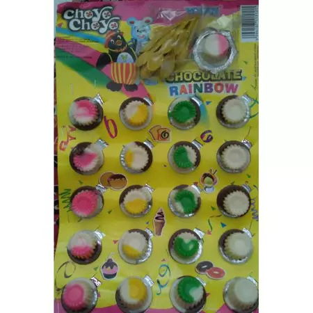 

Choyo Chocolate Rainbow Jajanan Anak Dulu Coklat Dalam Cup Isi 20 Pcs