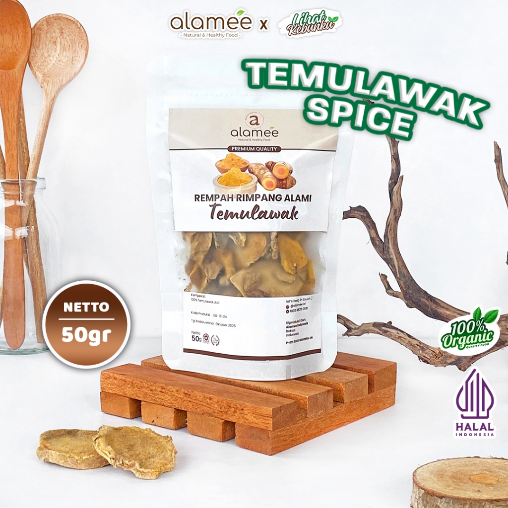 

ALAMEE Temulawak Kering Dried Curcuma Iris Rempah Organik Temu Lawak Bumbu Masakan Seasoning 50gr LIHAT KEBUNKU
